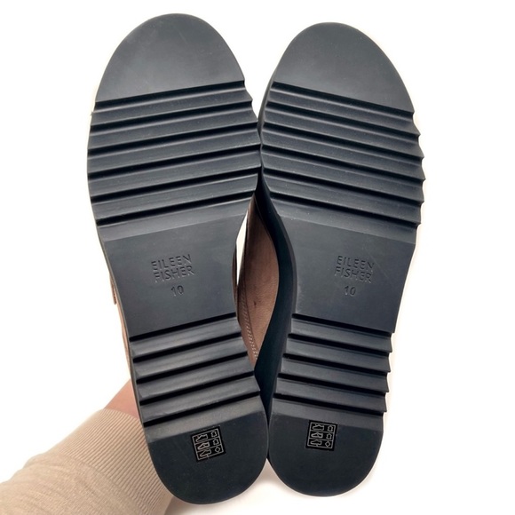 Eileen Fisher Shoes Zola Platform Wedge Bootie Earth Tumbled Nubuck Size 10 - Picture 12 of 16